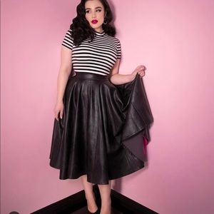 Vixen by Micheline Pitt vegan leather circle skirt